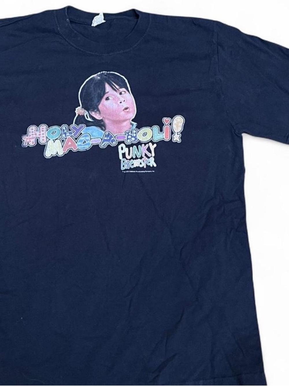 Vintage Punky Brewster Shirt Holy Mac-A-Moly 80s TV Show Retro Black S/M
